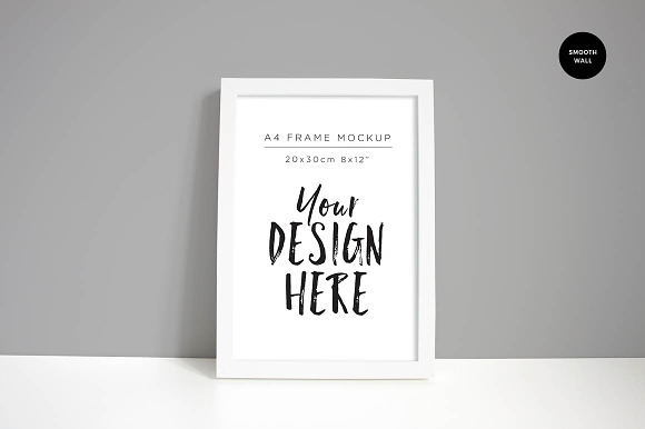 A4 white portrait frame mockup in Print Mockups - product preview 3