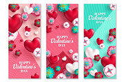 Valentines Day vertical banners