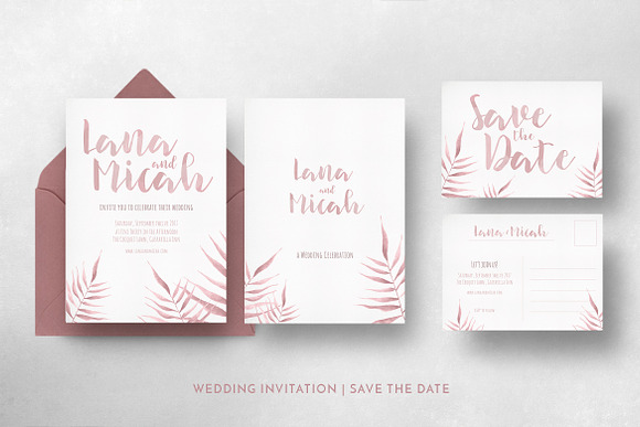 Watercolor Foliage Invitation Suite in Wedding Templates - product preview 12