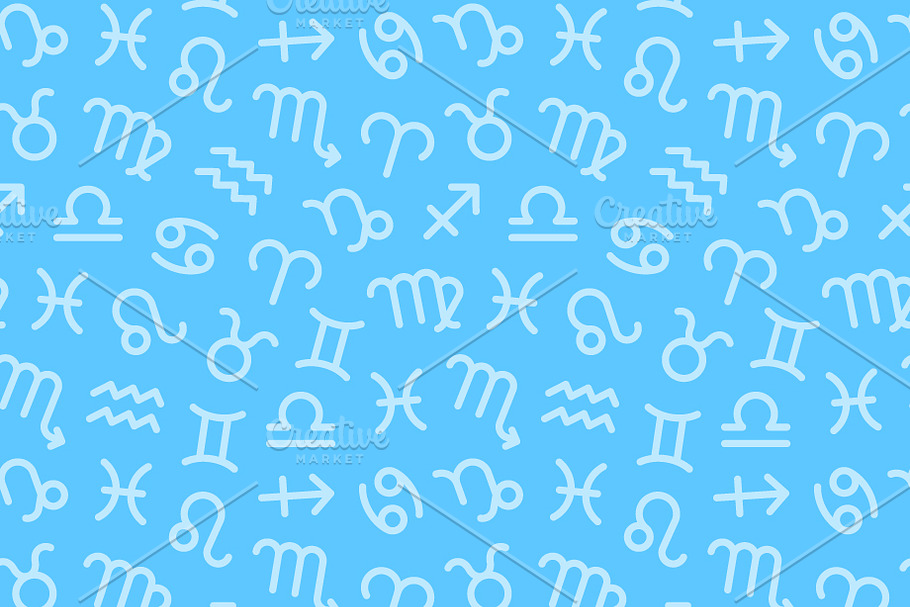 Seamless pattern with zodiac signs in Patterns - product preview 8