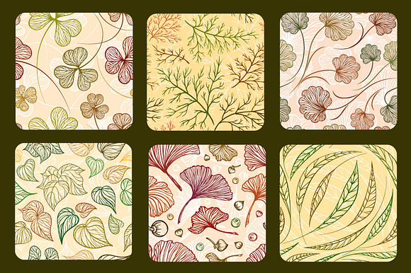 Herbal seamless patterns set in Patterns - product preview 1