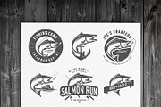 Vintage salmon fishing logos