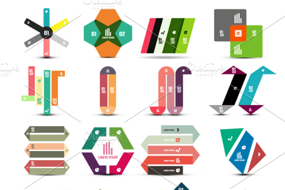 16 paper infographic designs set 1 in Graphics - product preview 8