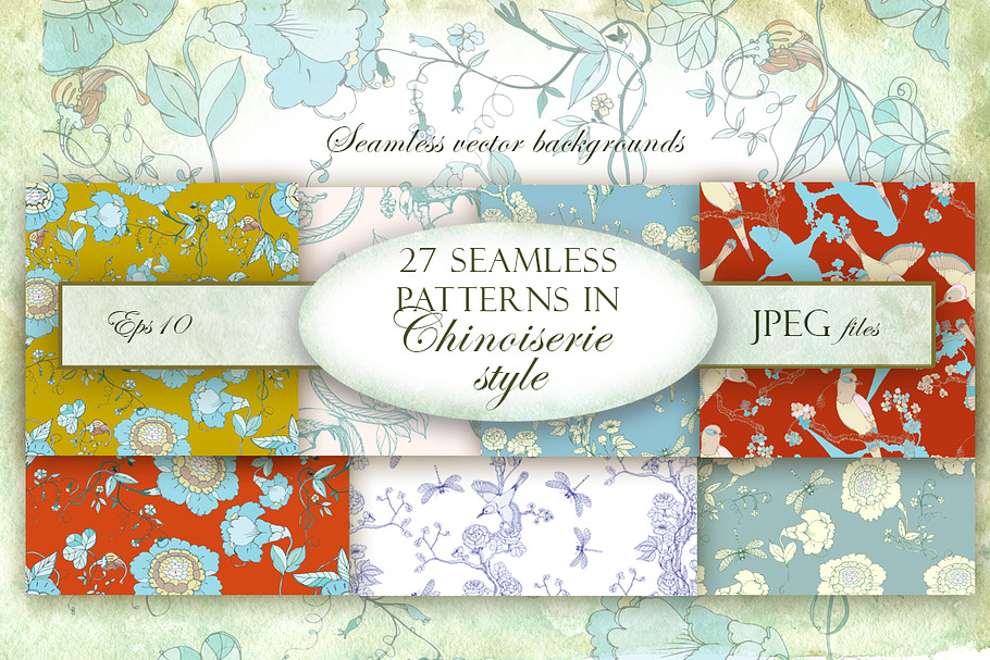 27 patterns in chinoiserie style in Patterns - product preview 8