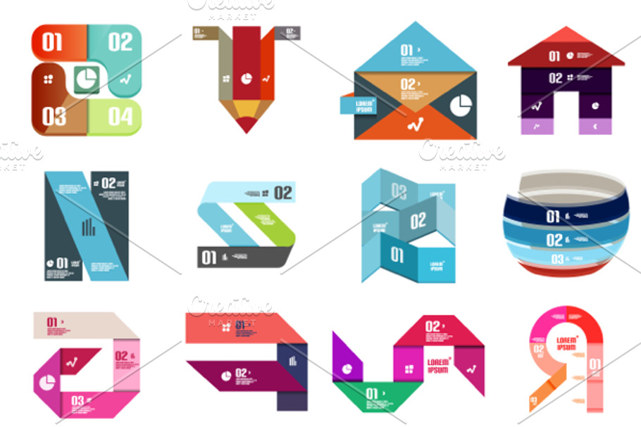16 paper infographic designs set 2 in Graphics - product preview 8