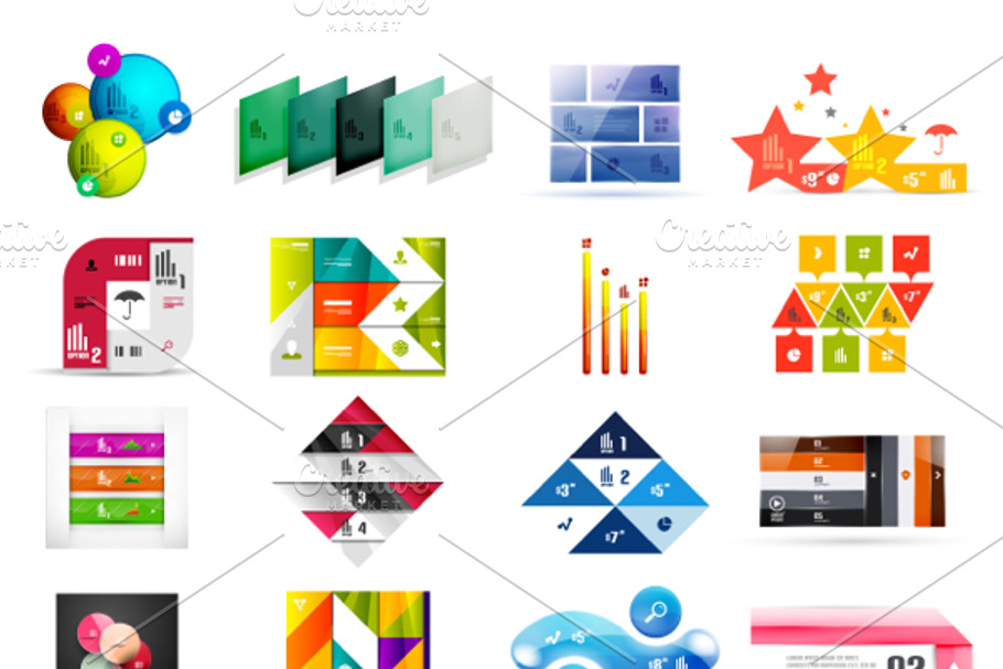 16 paper infographic designs set 5 in Graphics - product preview 8