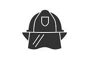 Firefighter helmet glyph icon