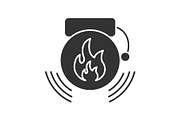 Fire alarm glyph icon