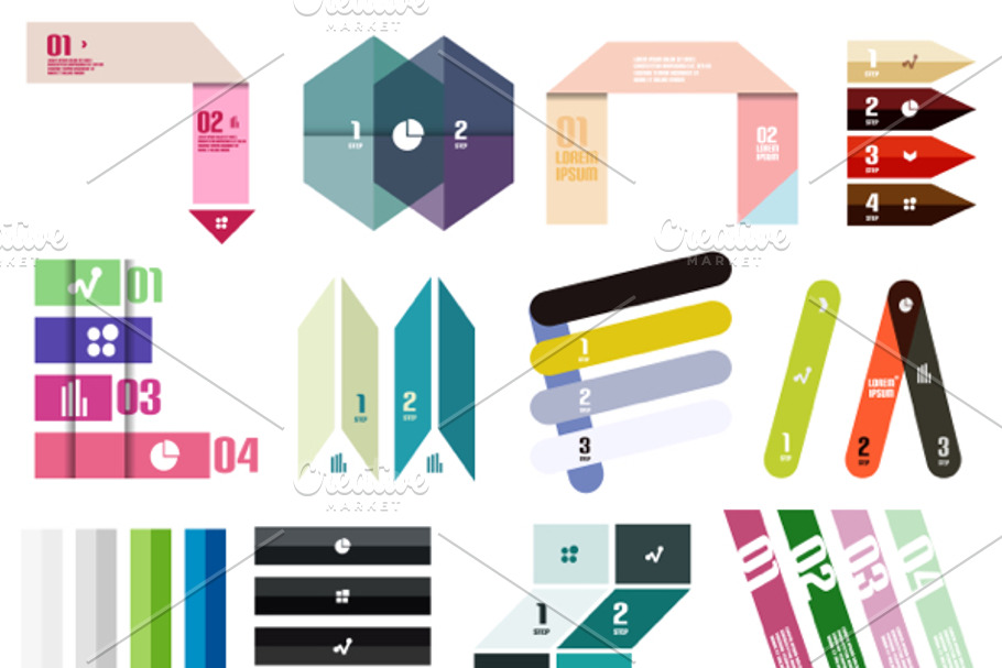 16 paper infographic designs set 11 in Graphics - product preview 8