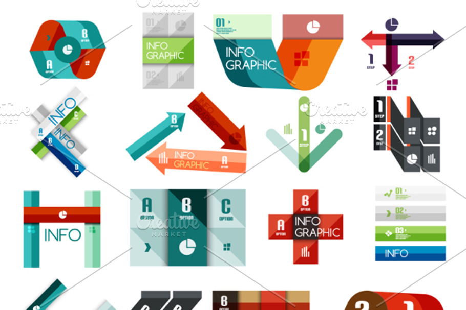 16 paper infographic designs set 13 in Graphics - product preview 8