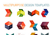 16 paper infographic designs set 18