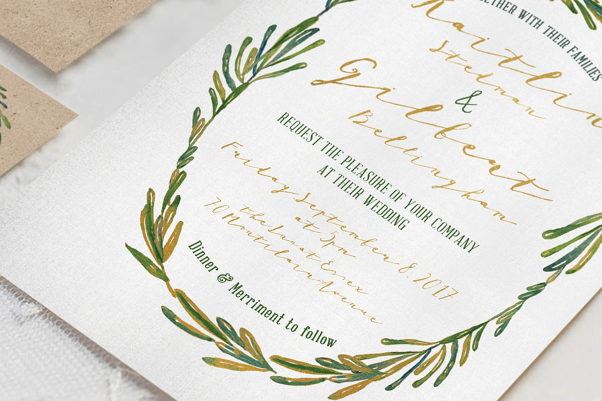 Elegant Wreath Wedding Suite in Wedding Templates - product preview 8