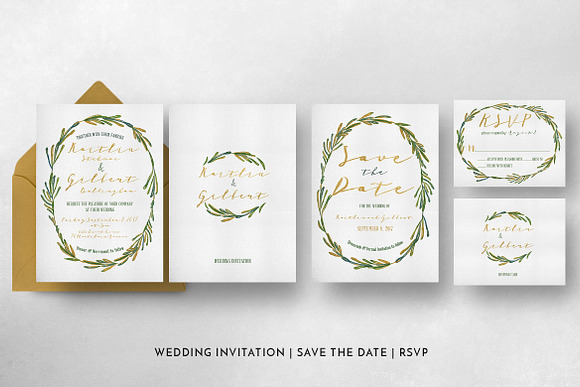 Elegant Wreath Wedding Suite in Wedding Templates - product preview 4