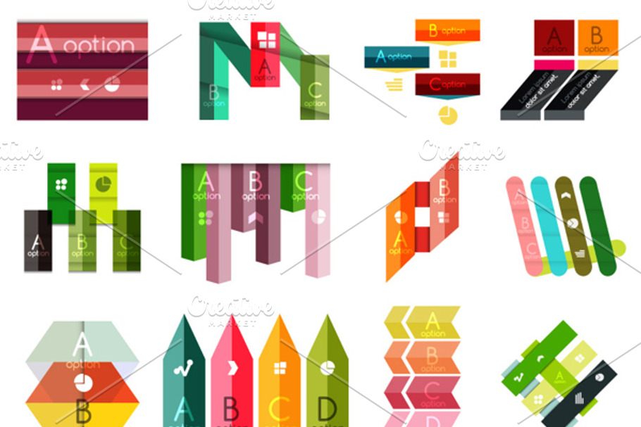 16 paper infographic designs set 21 in Graphics - product preview 8