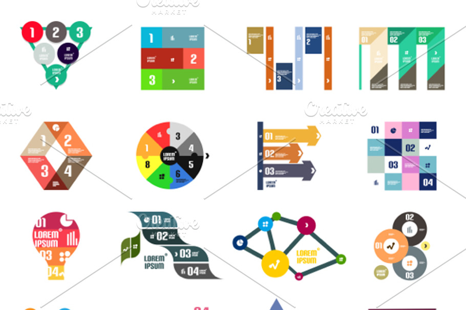 16 paper infographic designs set 22 in Graphics - product preview 8