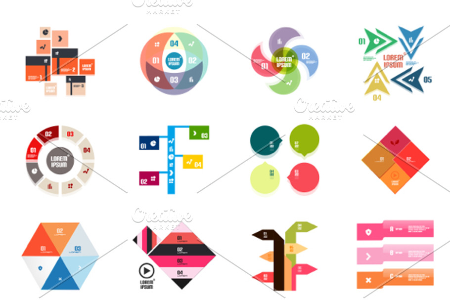 16 paper infographic designs set 27 in Graphics - product preview 8