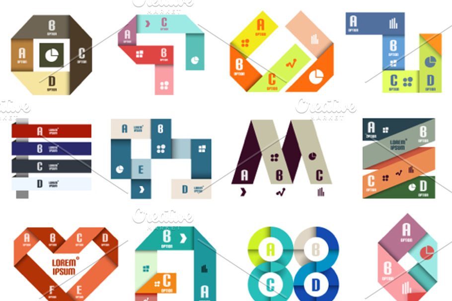 16 paper infographic designs set 30 in Graphics - product preview 8