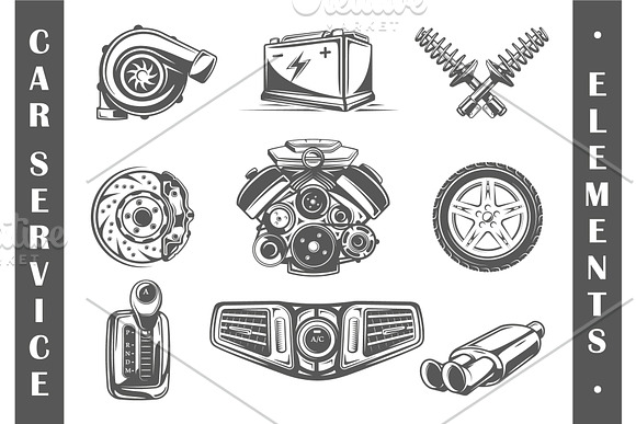 9 Car Service Logos Templates Vol.1 in Logo Templates - product preview 1