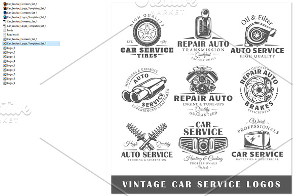 9 Car Service Logos Templates Vol.1 in Logo Templates - product preview 2