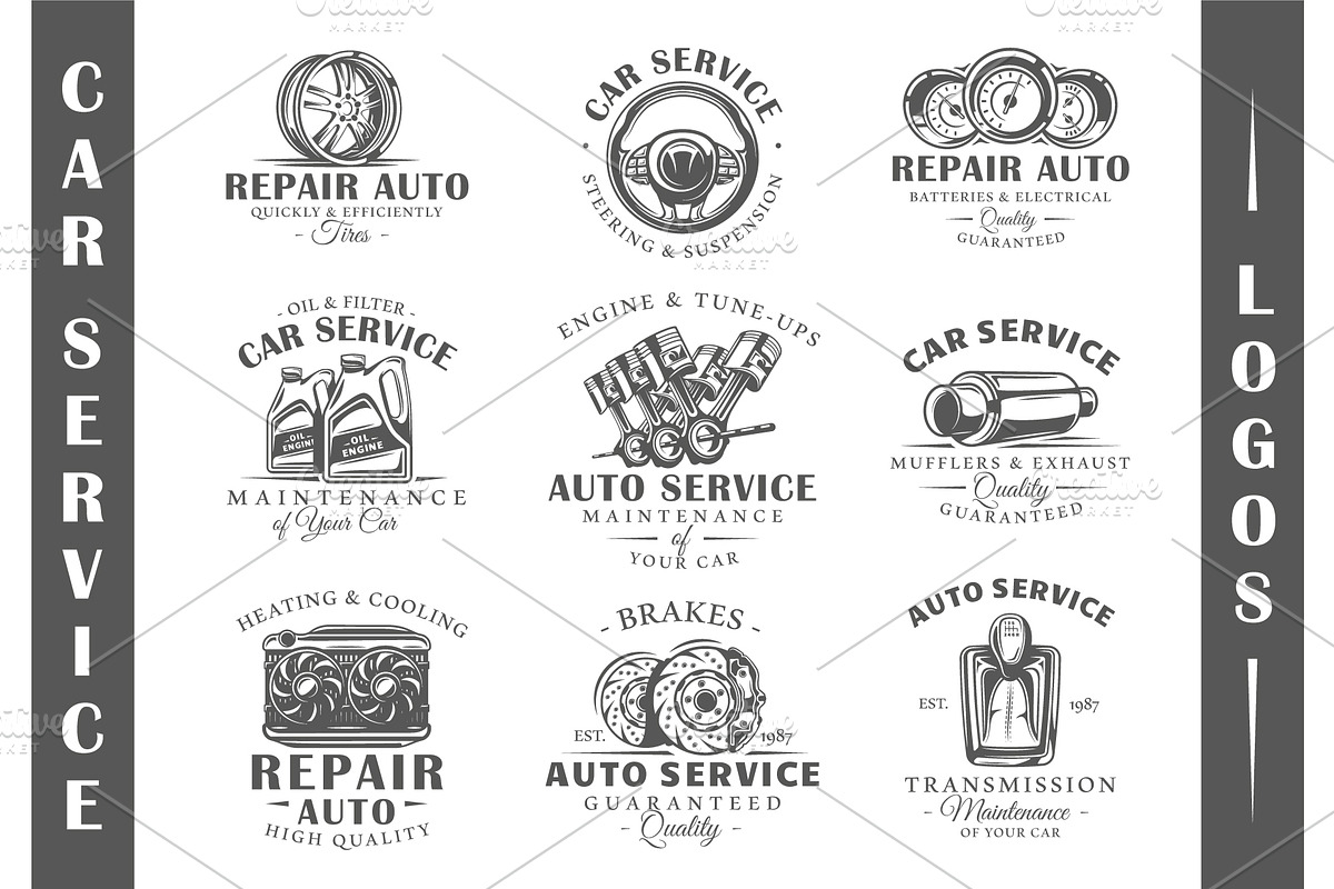 9 Car Service Logos Templates Vol.2 in Logo Templates - product preview 8