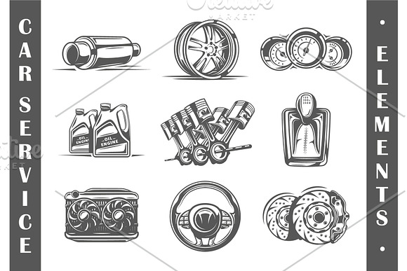 9 Car Service Logos Templates Vol.2 in Logo Templates - product preview 1