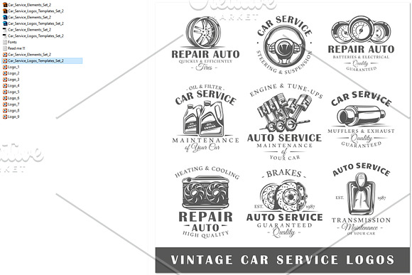 9 Car Service Logos Templates Vol.2 in Logo Templates - product preview 2