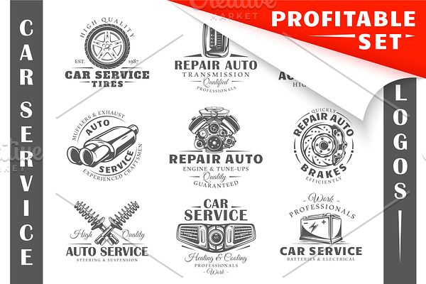 18 Car Service Logos Templates