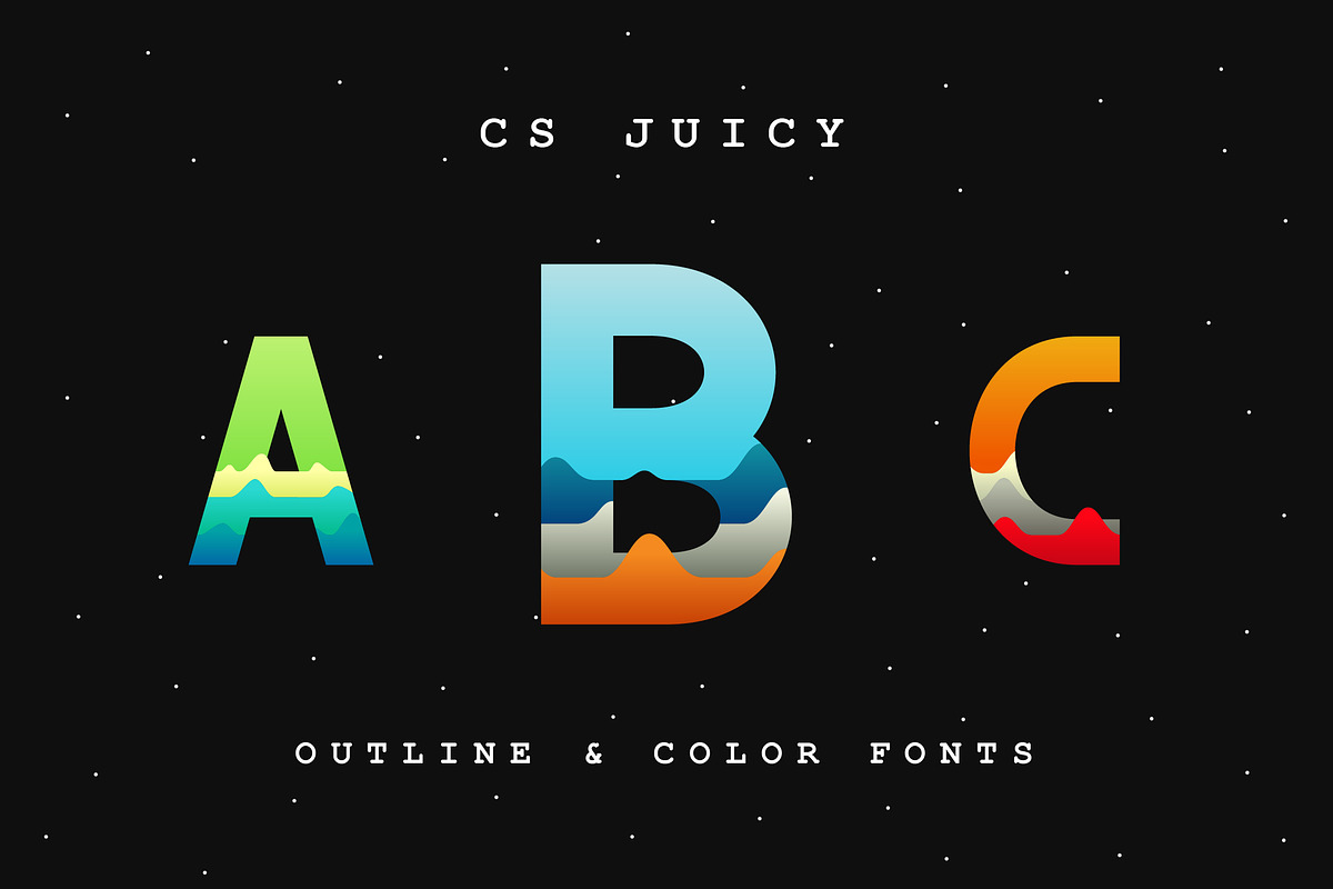 CS Juicy (Color Font & Outline) in Outline Fonts - product preview 8