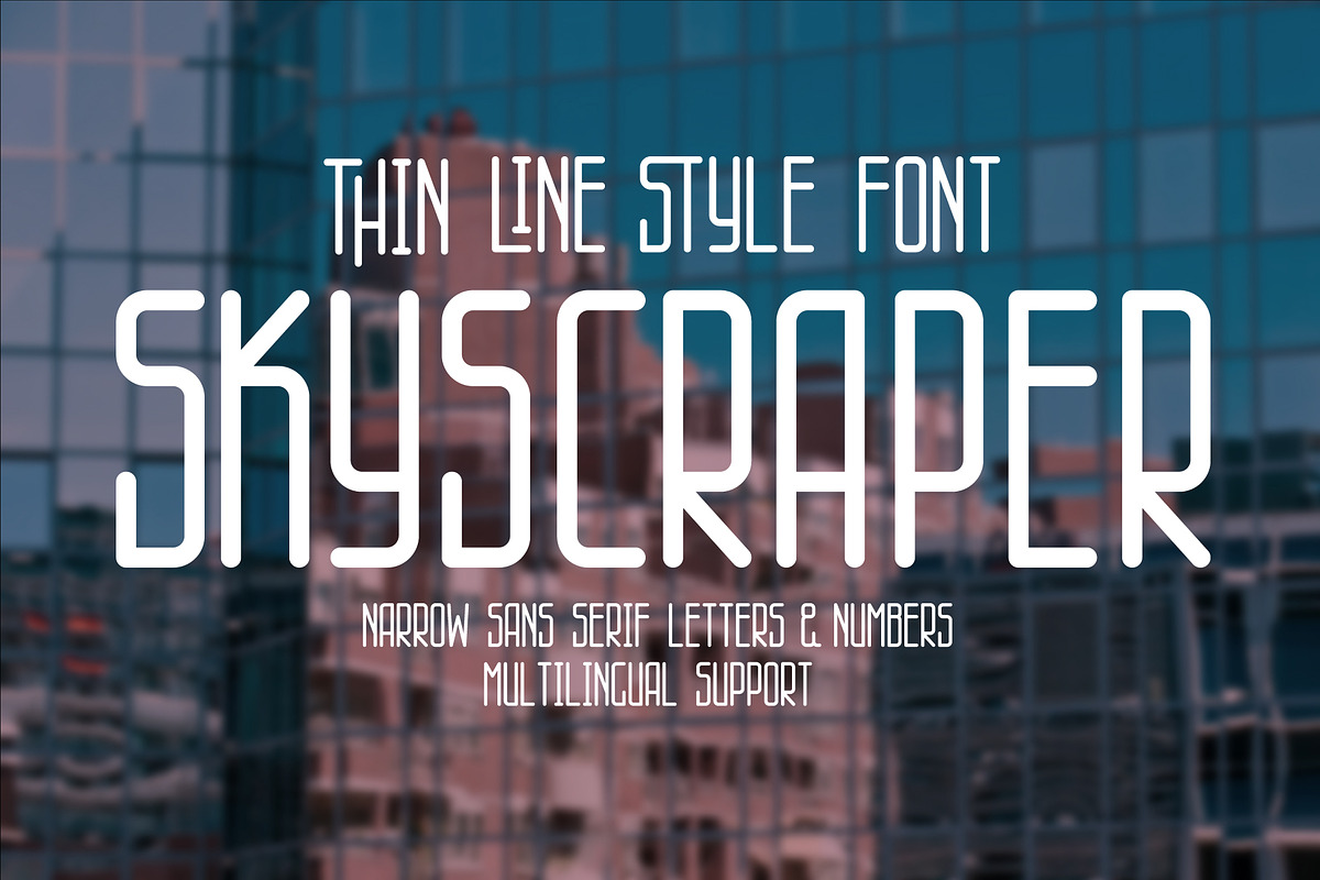 Skyscraper thin line style font. in Display Fonts - product preview 8