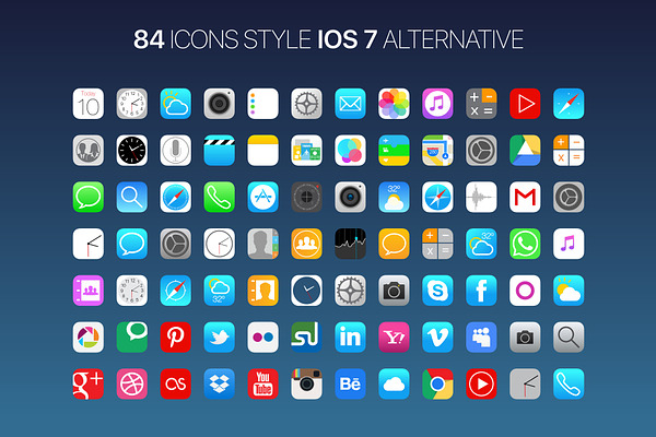 84 Icons Style IOS 7 Alternative