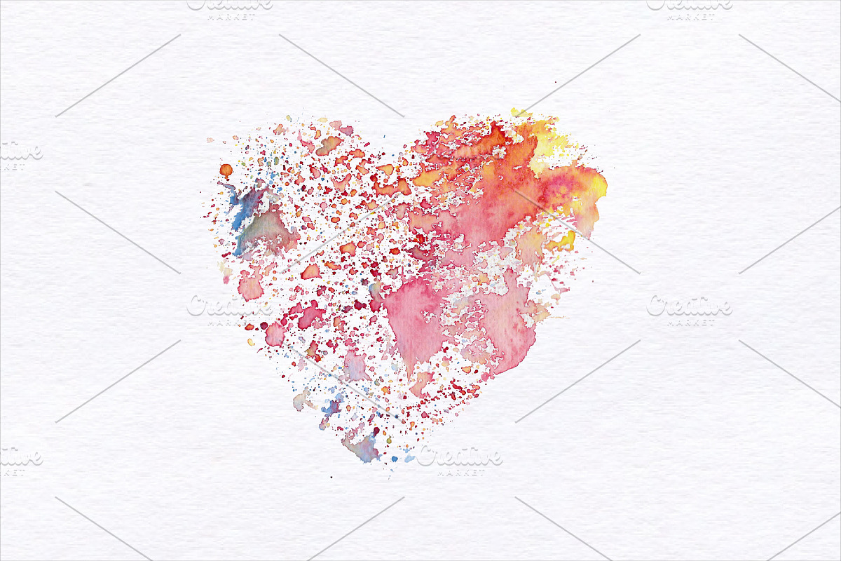 Watercolor love Illustration in Illustrations - product preview 8