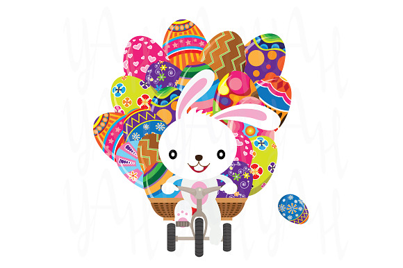 Easter Bunny Deliver Painted Eggs in Illustrations - product preview 1