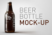 Amber Glass Beer Bottle Mock-Up