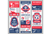 Vector banners for football soccer championship