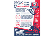 Vector football soccer college game poster