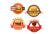 Vector fast food burgers ice cream icons