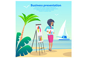 Business Presentation Woman Vector Illustration