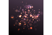 Light effect gold bokeh, abstract night background