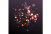 Light effect gold bokeh, abstract night background