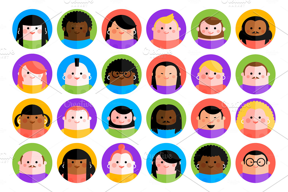 168 cool male and female avatars in Cool Icons - product preview 8