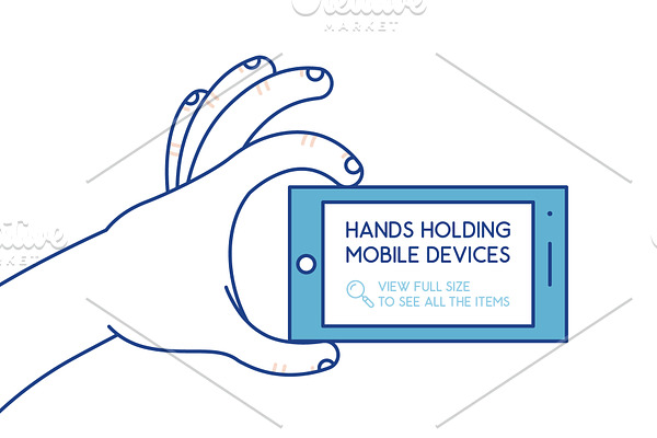 30 hands holding mobile devices