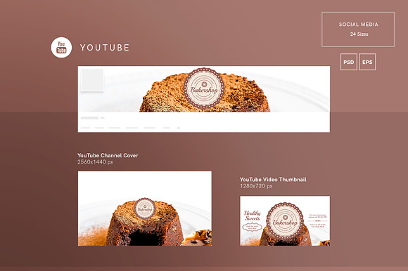 Social Media Pack | Baker Shop in Social Media Templates - product preview 1