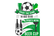 Vector poster soccer sport bar football beer pub