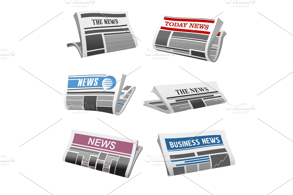 Newspaper daily news vector isolated icons in Illustrations - product preview 8