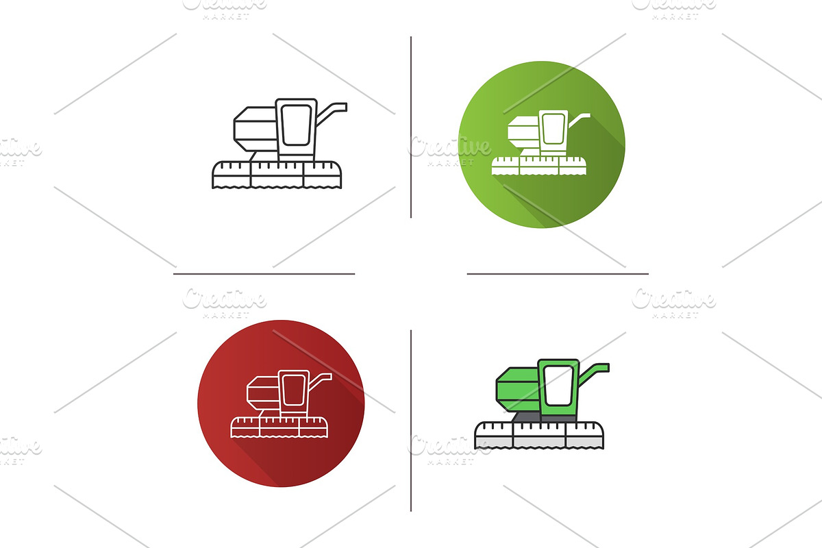 Combine harvester icon in Graphics - product preview 8