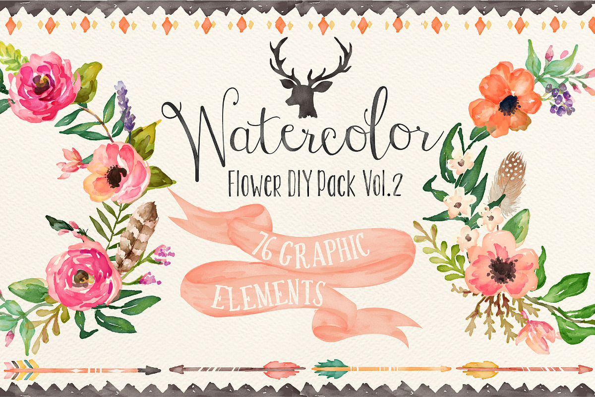 Watercolor flower DIY pack Vol.2 in Illustrations - product preview 8