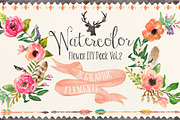 Watercolor flower DIY pack Vol.2