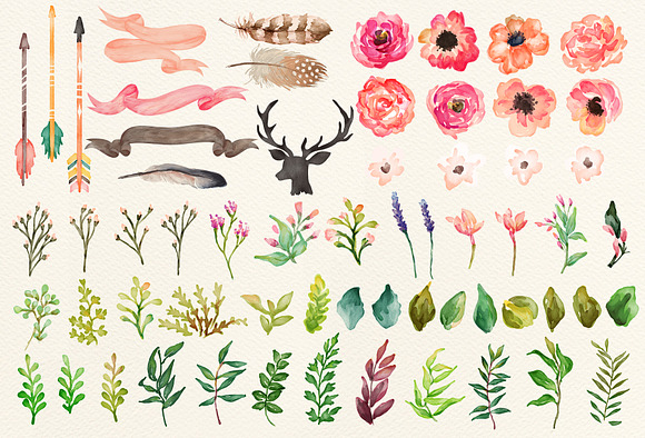 Watercolor flower DIY pack Vol.2 in Illustrations - product preview 4