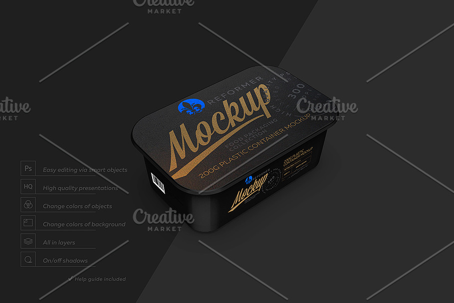 Plastic Container Mockup 200g  in Product Mockups - product preview 8