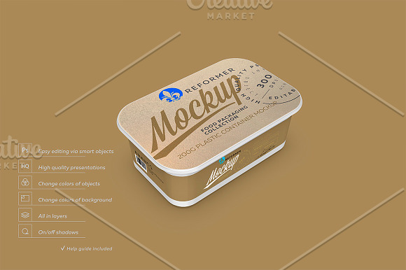 Plastic Container Mockup 200g  in Product Mockups - product preview 2